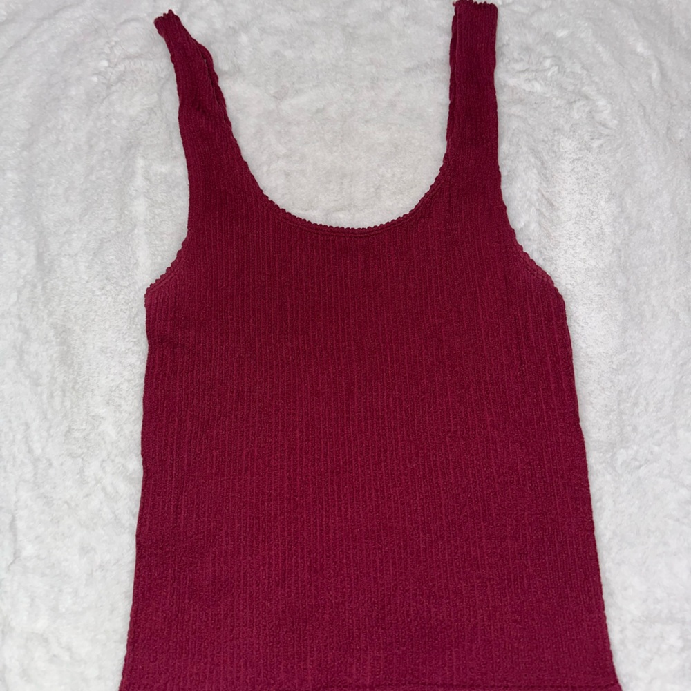 Forever 21 Deep Red Ribbed Top